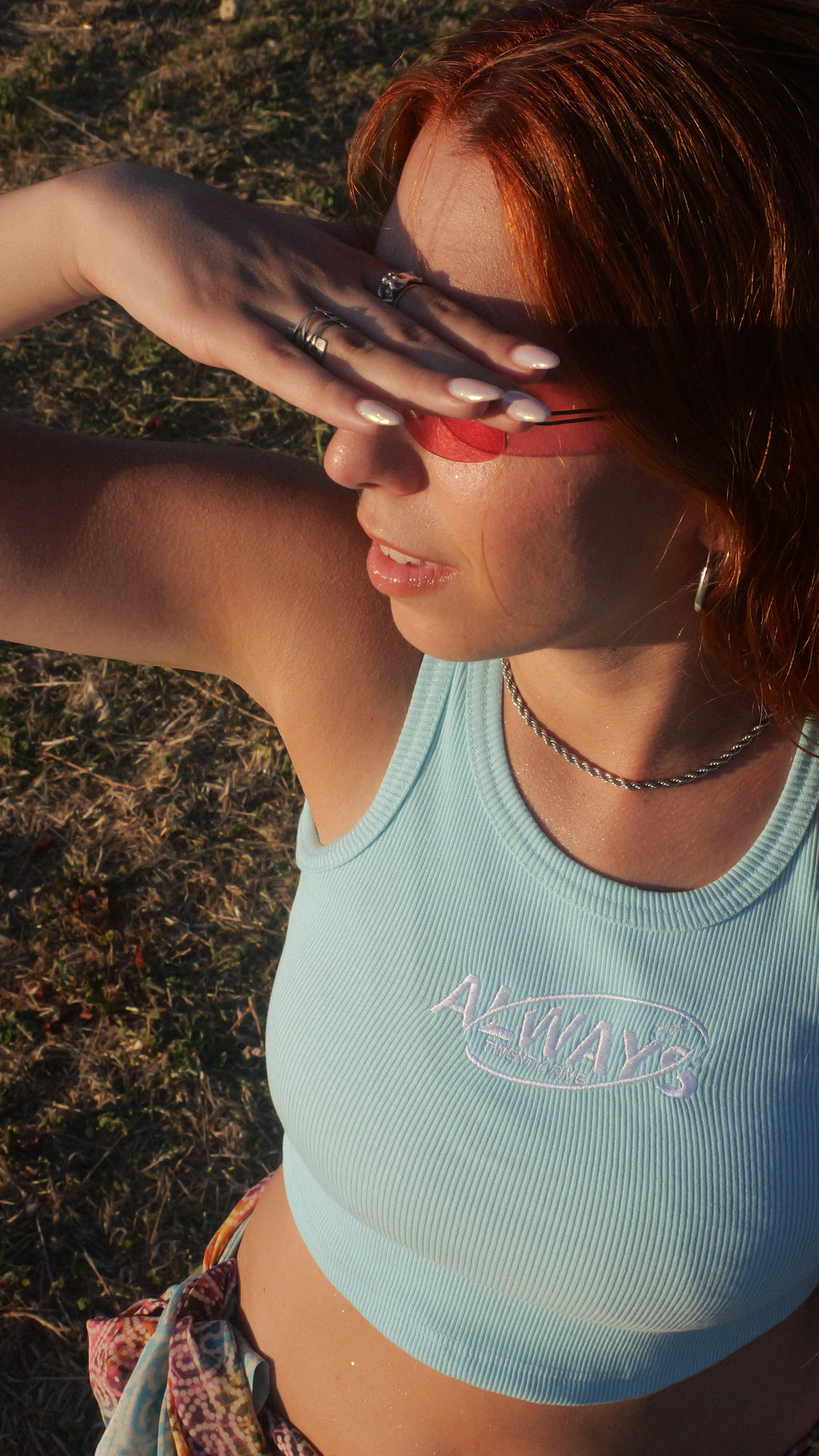 Crop top sky blue